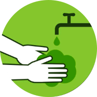 Lave as mãos com água e sabão ou use álcool em gel.